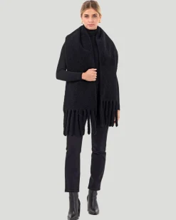 Silky Select Shearling Lamb Stole With Fringes