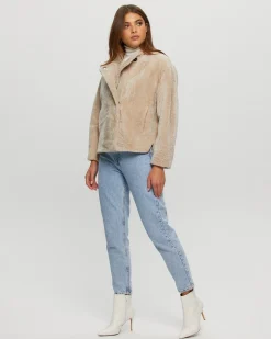 Textured Shearling Lamb Jacket