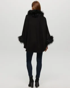 Wool And Cashmere Blend Cape With Toscana Shearling Lamb Trim
