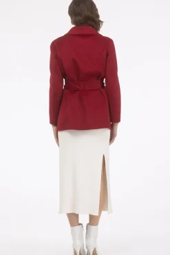 Wool Belted Jacket With Select Lamb Patch Pockets