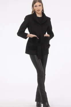 Wool Belted Jacket With Select Lamb Patch Pockets