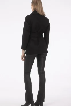 Wool Belted Jacket With Select Lamb Patch Pockets