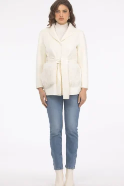 Wool Belted Jacket With Select Lamb Patch Pockets