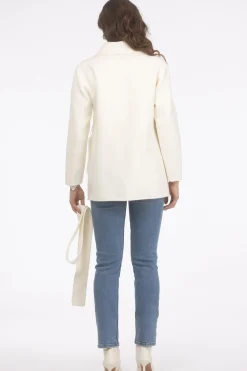 Wool Belted Jacket With Select Lamb Patch Pockets