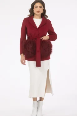 Wool Belted Jacket With Select Lamb Patch Pockets