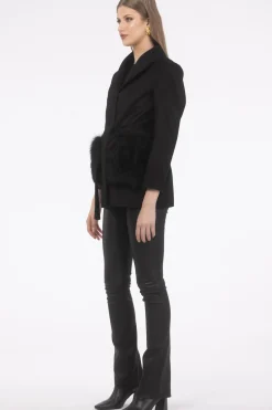 Wool Belted Jacket With Select Lamb Patch Pockets